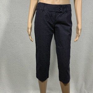 New LOFT Marisa Cropped Pants Blue Polka Dot size 2p